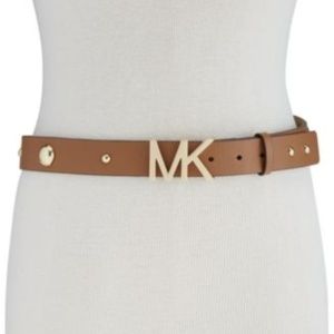 Michael Kors Studded Pebble Leather Belt